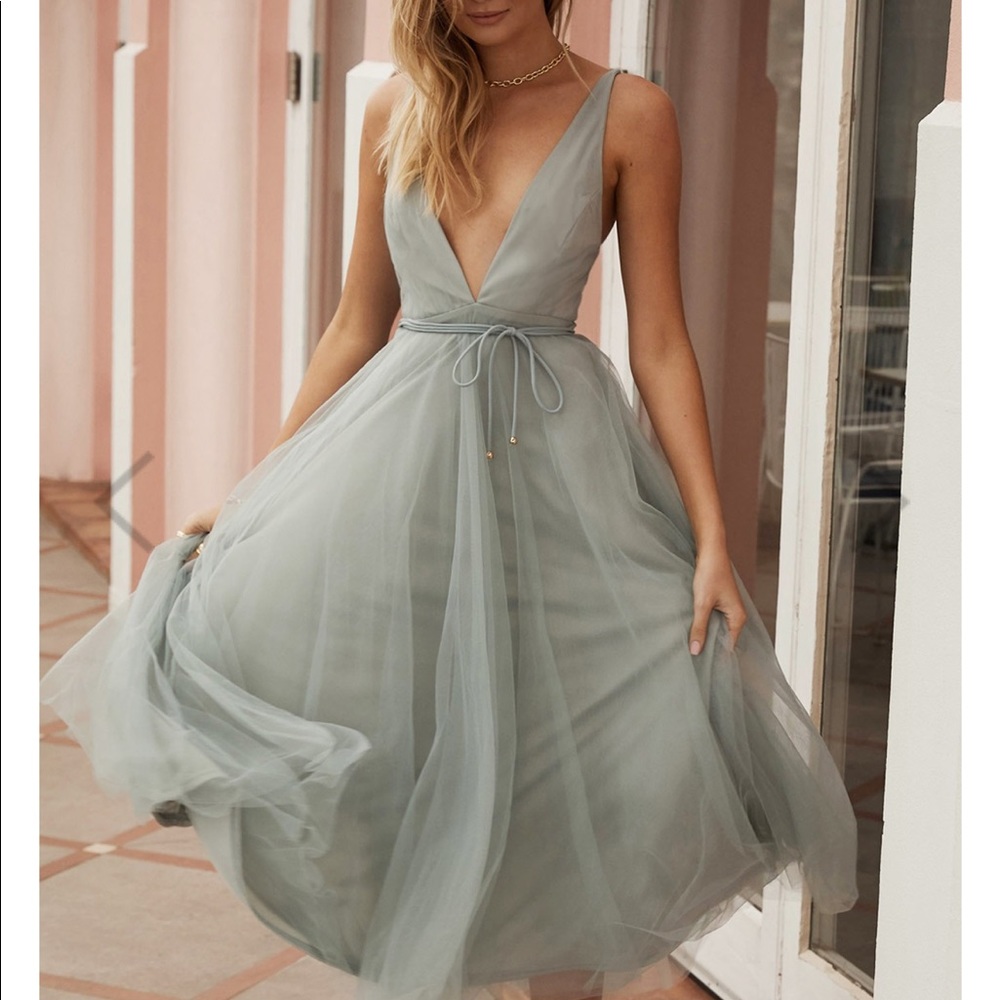Leslies chiffon v neck dress